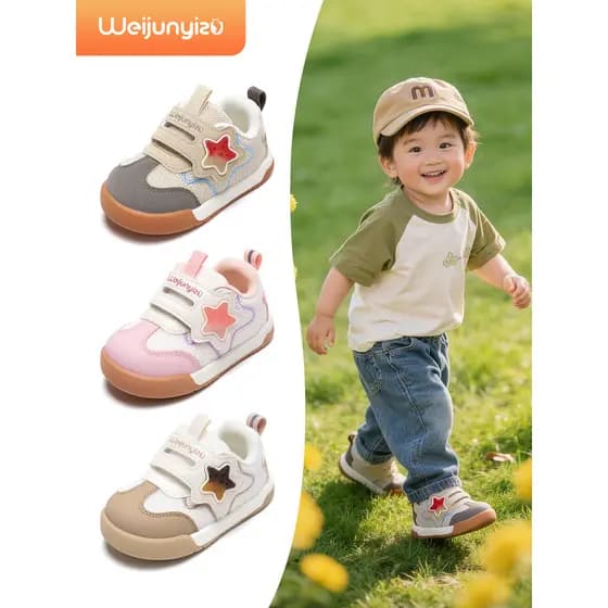 Weijunyi pé sapatos da criança do bebê menino primavera outono sapatos da criança do bebê sola macia crianças sapatos fu