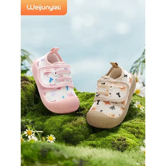 Weijunyi pé criança sapatos femininos sapatos de bebê primavera outono sapatos de bebê de sola macia sapatos de rede beb
