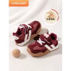 Wei Junyi pé novo estilo sapatos de algodão das crianças meninas estilo inverno tênis de lã sapatos de bebê sapatos de a