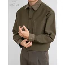 Harajuku estilo Design costura xadrez linha superior camisa masculina primavera outono novo estilo simples bolso jaqueta