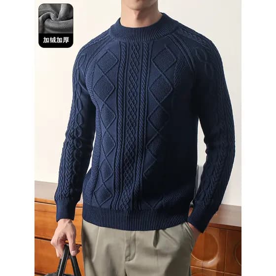 Japonês Retro em forma de diamante abotoado ombro-Wipe manga algodão camisola camisola masculina meio-