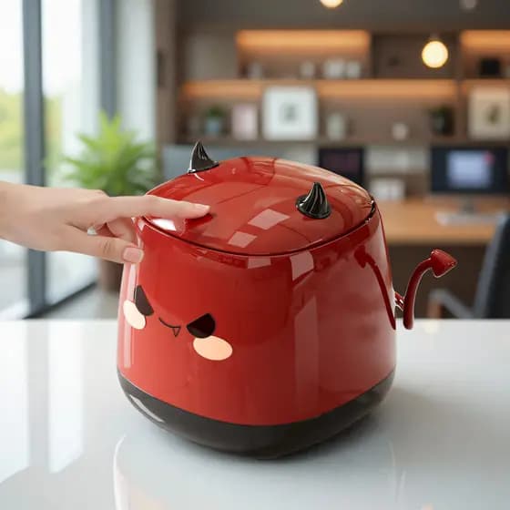 Lata de lixo de mesa de alto valor tipo Push doméstico com tampa cesta de papel de mesa de escritório bonito pequena cai