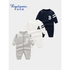 Camisola do bebê primavera outono macacão bebê Cardigan mão malha macacão bebê recém-nascido macacão