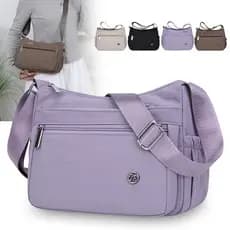 Bolsa mensageiro de Nylon estilo Casual feminina, bolsa de ombro leve à prova d'água com vários bolsos