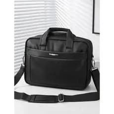 Bolsa masculina de negócios preta 47cm bolsa de computador bolsa mensageiro de ombro bolsa de viagem de negócios bolsa d