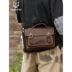 Retro bolsa mensageiro de couro High-End luz luxo nicho masculino saco do mensageiro negócios Casual bolsa de ombro Comm