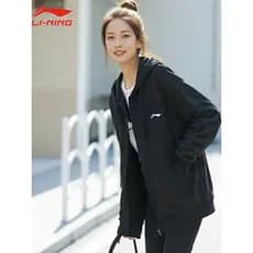 Li Ning moletom feminino 26 novo estilo com capuz bordado jaqueta na moda All-Match esportes Cardigan topo feminino jaqu