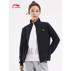 Li Ning roupas esportivas femininas primavera outono Cardigan gola casal jaqueta solta esportes topo feminino moletom ja