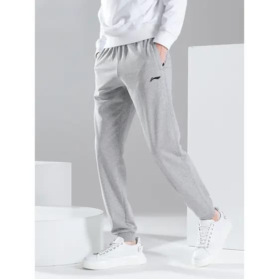 Li Ning calças esportivas calças masculinas 2026 primavera calças genuínas correndo Fitness algodão moletom masculino ve