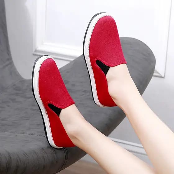 Grande vermelho sapatos de pano de casamento feminino velho pequim Melaleuca sola casal sapatos banquete de casamento sa