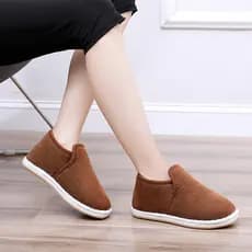 Meninas forro de lã sapatos de pano feminino inverno carne tendão sola sapatos casuais crianças jovens estudantes carmes