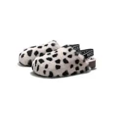 RUIZUSTOCK outono inverno feminino cortiça Toe-coberto sandálias chinelos de pele de pelúcia na moda pai-filho sapatos d