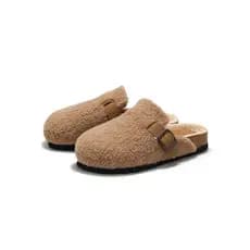Rui pé inverno feminino cortiça sapatos de algodão deslizamento-On senhoras praia pelúcia estudante camurça sapatos de p