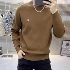 2023 inverno novo estilo bens europeus High-End Street Wear moda Casual em torno do pescoço camisola masculina solta All
