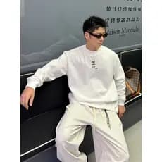 2025 outono novo produto Street Wear manga comprida camiseta masculina Casual simples carta impressão All-Match pesado s
