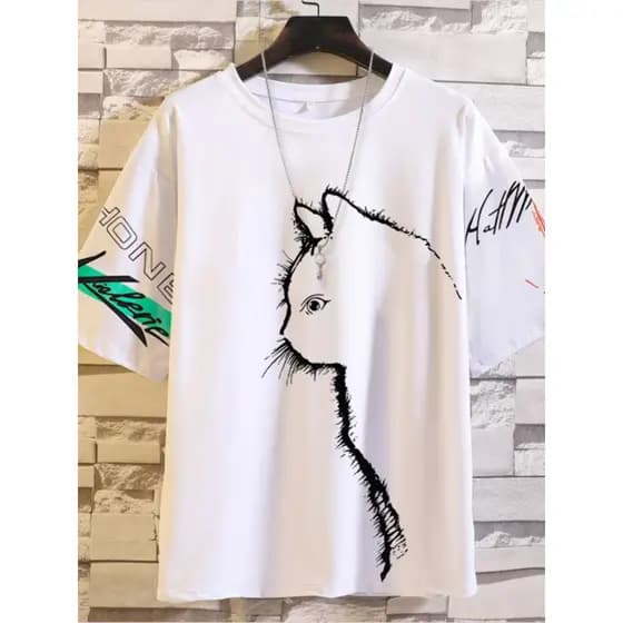 Verão de manga curta camiseta masculina novo estilo meia manga camiseta masculina Street Wear tamanho grande meia manga