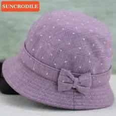 Chapéu para idosos feminino vovó primavera balde chapéu mãe estilo fino moda chapéu de meia-idade idosos chapéu de sol o