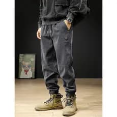 Americano Retro pesado Casual Sweatpants masculino 2026 primavera novo estilo calças de veludo solto Leggings outono inv