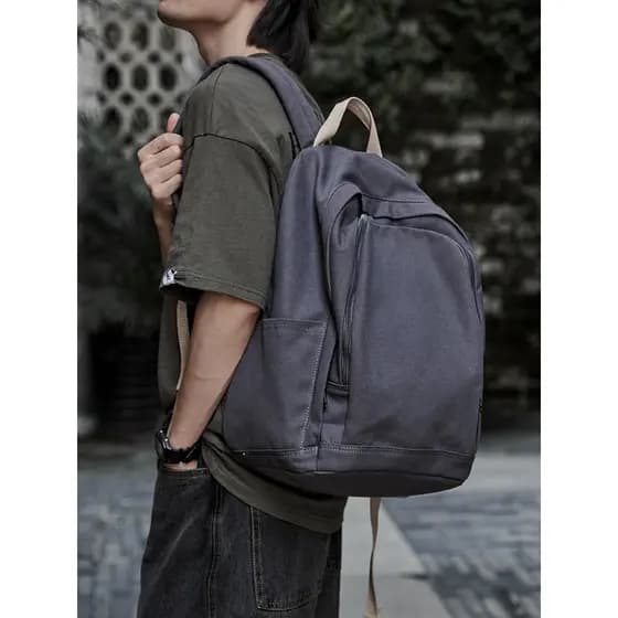 Mochila de lona masculina mochila japonesa simples estudante universitário mochila feminina escola secundária lazer saco