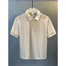 Camisa polo masculina de manga curta estilo luxo leve 2026 verão novo estilo negócios Casual lapela High-End camisa polo