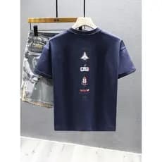 Camiseta masculina de manga curta pesada americana na moda solta tamanho grande camiseta 2025 verão novo estilo meia man