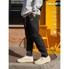 BALLHO Outono Inverno Esportes Calças Casuais Calças de Treinamento Masculinas Fleece-Fleece Sweatpants Calças de Perna