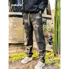 BALLHO novas calças esportivas ao ar livre dos homens à prova de vento Sweatpants outono inverno jaquetas tecido forro d