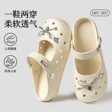 Buraco sapatos femininos Mary Jane sapatos femininos eva Baotou chinelos sandálias chinelos feminino meninas coração de