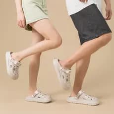 Casal buraco sapatos masculinos verão exterior usar merda-piso sola macia Toe-coberto chinelos casuais esportes sapatos