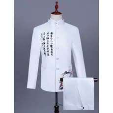 Zhongshan traje de desempenho masculino juventude chinês Formal traje vestido tamanho grande anfitrião terno Tang terno