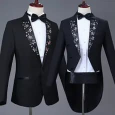 Smoking masculino desempenho traje terno novo estilo decalque Piano desempenho vestido adulto coro traje moda