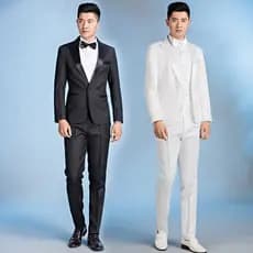 Traje de desempenho masculino cantor preto terno terno padrinho traje anfitrião vestido masculino adulto coro traje