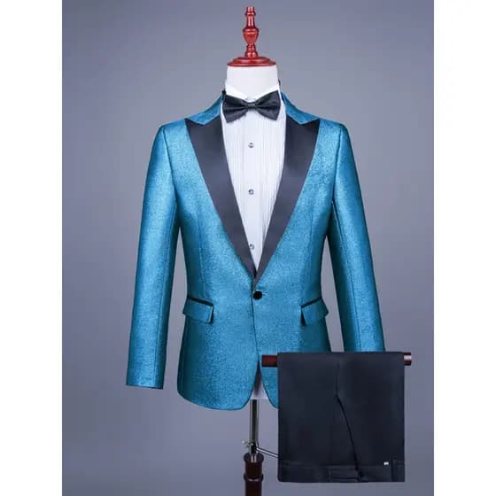 Traje de desempenho masculino coro terno terno mudança de cor vestido de seda brilhante anfitrião photo Studio foto magr