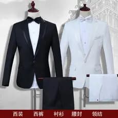 Boate cantor palco terno terno terno fino-ajuste coreano terno vestido masculino desempenho traje anfitrião casamento