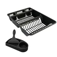 Kit Organizador Pia Escorredor de Louças Grande + Porta Detergente Esponja + Rodinho de Pia Cozinha
