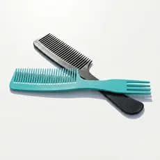 Conjunto Pentes Cabelo Cacheado Garfo Desembaraço Plástico Cabo Largo Cores Sortidas