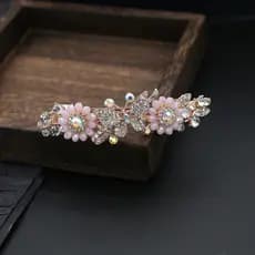 Grampo de cabelo borboleta strass flor grampo de cabelo feminino temperamento cocar clipe Horizontal rabo de cavalo clip