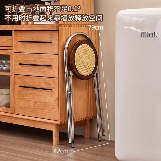 Cadeira que não ocupa lugares banco dobrável Designer Medieval casa Retro cadeira de Bar empilhável Rattan mesa de janta