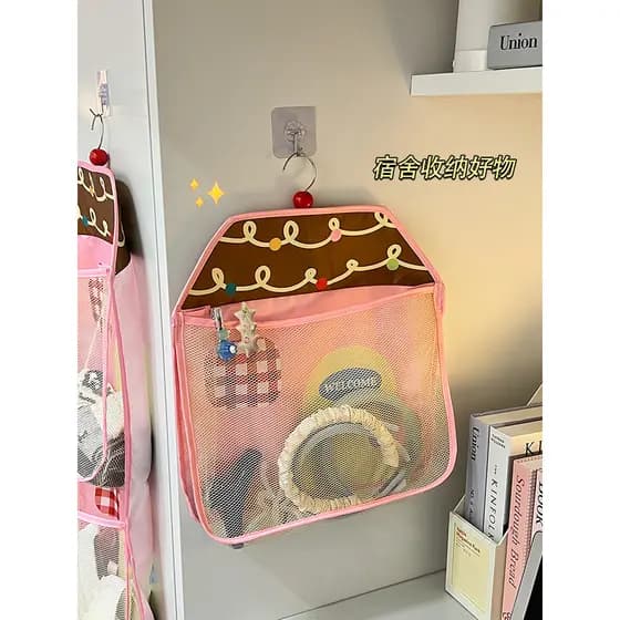 Saco de armazenamento de armazenamento dormitório guarda-roupa Net bolso roupa interior parede pendurado bandana meias s