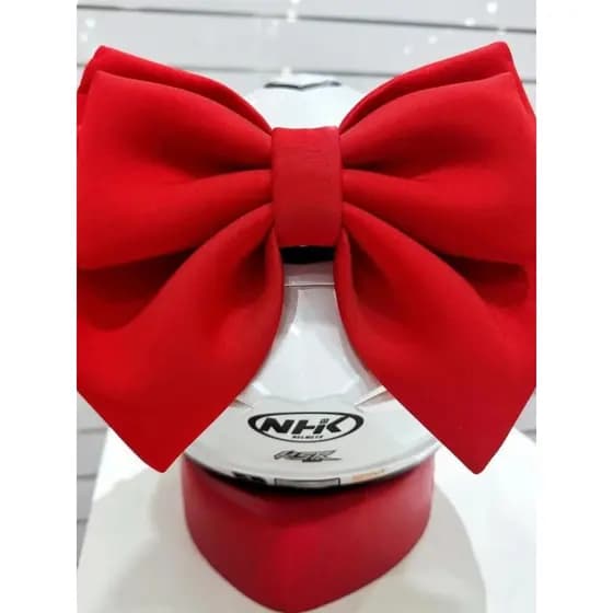 Capacete decoração bowknot motocicleta veículo elétrico assento traseiro encosto bowknot decoração capacete completo