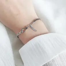 Pulseira de prata pura s925 com corrente de 2mm de espessura, estilo vintage tailandês, acessório de moda personalizado