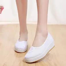 Sapatos de enfermeira com sola grossa, branco, feminino, sola macia, cunha, velho, pequim, salão de beleza, Hospital, tr