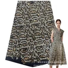Novo tecido de lantejoulas com estampa de leopardo de 3mm, elegante para calças, vestidos, trajes de noite e jaquetas, t