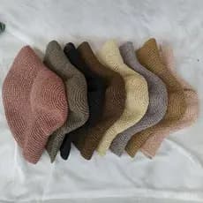 Chapéu de praia feminino de verão, chapéu de sol artesanal com aba larga e design vazado, chapéu de sol artístico, fresc