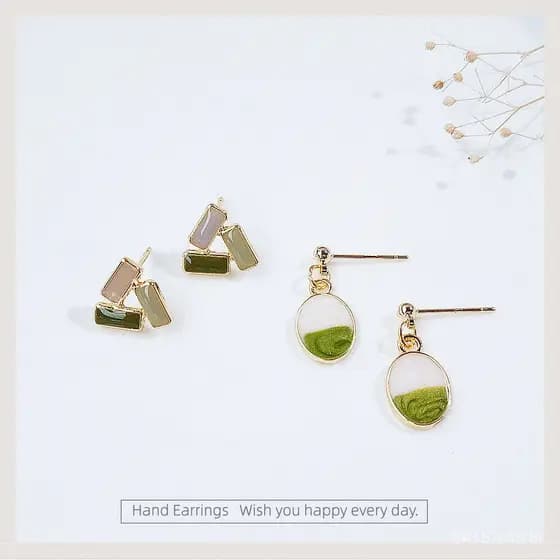 Brincos de Prata com Banho de Ouro 14K, Cor Gradiente, Estilo Fresco e Simples para Primavera/Verão, Pequenos Brincos Ar