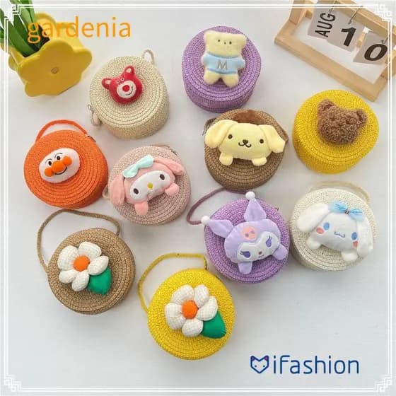 Bolsa Crossbody GARDENIA , Bolsas De Ombro De Palha De Desenho Animado Fofas Para Crianças E Meninas