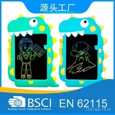Quadro de desenho eletrônico LCD com desenhos animados, presente infantil educativo, quadro de desenho com proteção para