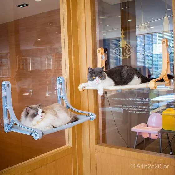 Rede para gatos Leyoupai, ninho para gatos com ventosa para vidro de janela, espreguiçadeira para animais de estimação,