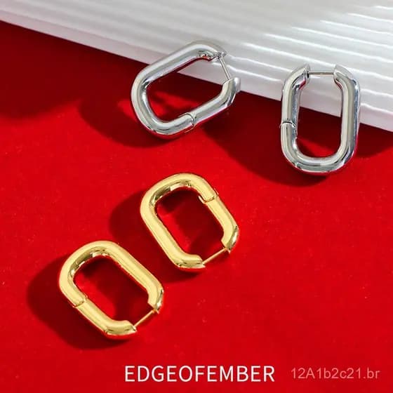 Brincos femininos estilo LUV, estilo europeu e americano, em latão banhado a ouro, com fecho em forma de U elegante e es