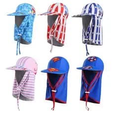 Touca de Natação Infantil Direto do Fabricante, Chapéu de Proteção Solar Infantil com Padrão de Desenho Animado, Chapéu